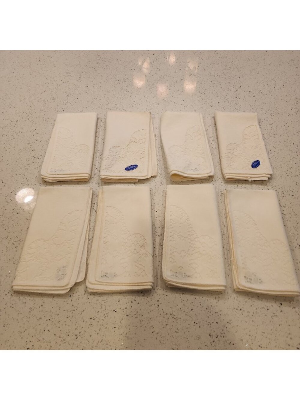 Vtg Quaker Lace Dinner Napkins NWT LOT of 8 Cream Cotton Blend USA 17" x 17"